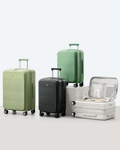 Hardside Expandable Carry On Luggage, 20 Inch Top Opening Trunk Luggages with Spinner Wheels, All-PC Hard Shell Carry-On Suitcase, Lightweight & TSA Airline Approved (Bamboo Green, 46L)