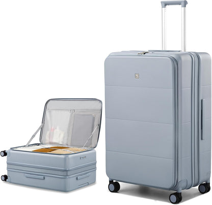 Hardside Expandable Carry On Luggage, 20 Inch Top Opening Trunk Luggages with Spinner Wheels, All-PC Hard Shell Carry-On Suitcase, Lightweight & TSA Airline Approved (Bamboo Green, 46L)