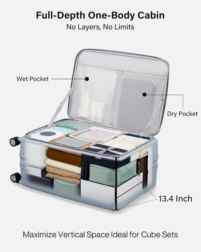 Hardside Expandable Carry On Luggage, 20 Inch Top Opening Trunk Luggages with Spinner Wheels, All-PC Hard Shell Carry-On Suitcase, Lightweight & TSA Airline Approved (Bamboo Green, 46L)