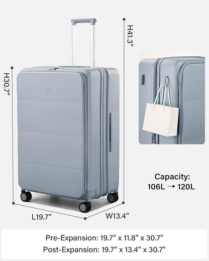 Hardside Expandable Carry On Luggage, 20 Inch Top Opening Trunk Luggages with Spinner Wheels, All-PC Hard Shell Carry-On Suitcase, Lightweight & TSA Airline Approved (Bamboo Green, 46L)