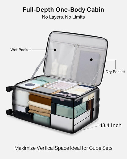 Hardside Expandable Carry On Luggage, 20 Inch Top Opening Trunk Luggages with Spinner Wheels, All-PC Hard Shell Carry-On Suitcase, Lightweight & TSA Airline Approved (Bamboo Green, 46L)