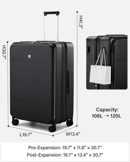 Hardside Expandable Carry On Luggage, 20 Inch Top Opening Trunk Luggages with Spinner Wheels, All-PC Hard Shell Carry-On Suitcase, Lightweight & TSA Airline Approved (Bamboo Green, 46L)