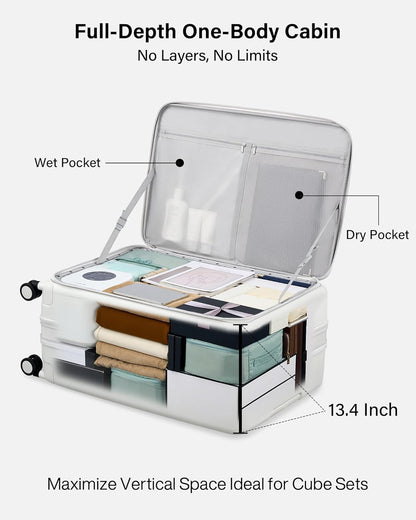 Hardside Expandable Carry On Luggage, 20 Inch Top Opening Trunk Luggages with Spinner Wheels, All-PC Hard Shell Carry-On Suitcase, Lightweight & TSA Airline Approved (Bamboo Green, 46L)