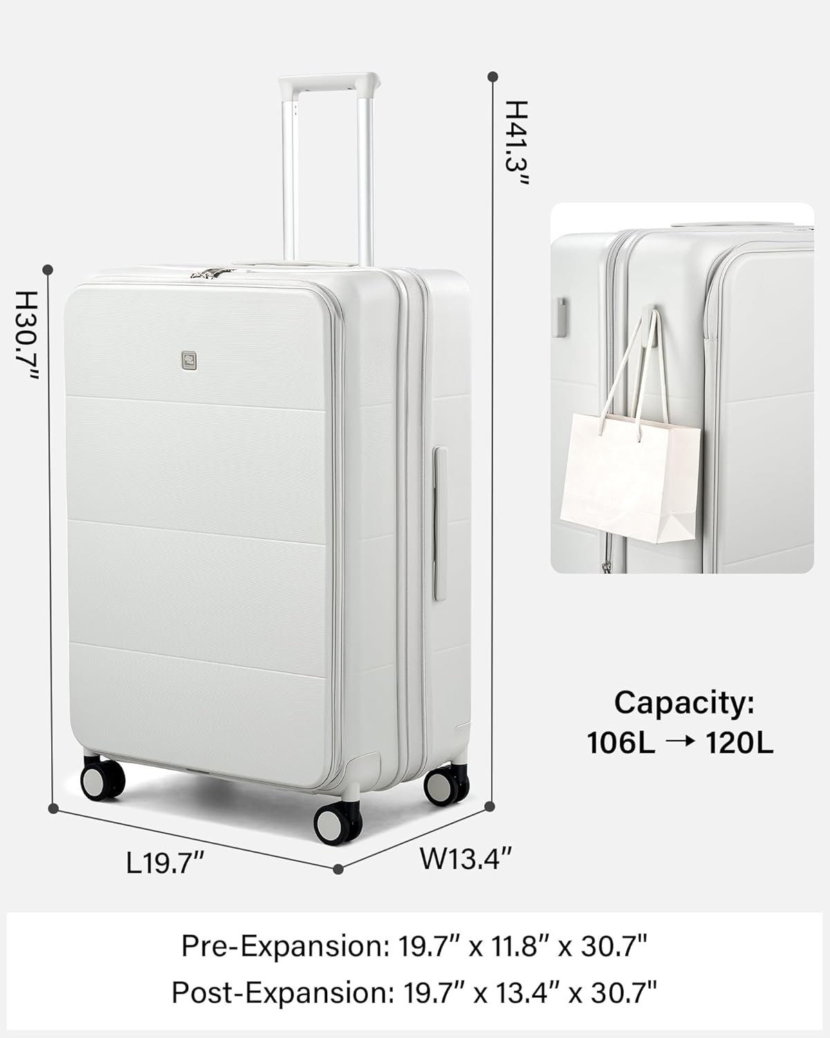 Hardside Expandable Carry On Luggage, 20 Inch Top Opening Trunk Luggages with Spinner Wheels, All-PC Hard Shell Carry-On Suitcase, Lightweight & TSA Airline Approved (Bamboo Green, 46L)