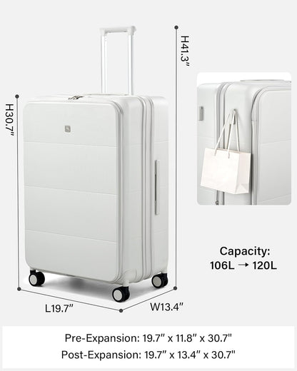 Hardside Expandable Carry On Luggage, 20 Inch Top Opening Trunk Luggages with Spinner Wheels, All-PC Hard Shell Carry-On Suitcase, Lightweight & TSA Airline Approved (Bamboo Green, 46L)