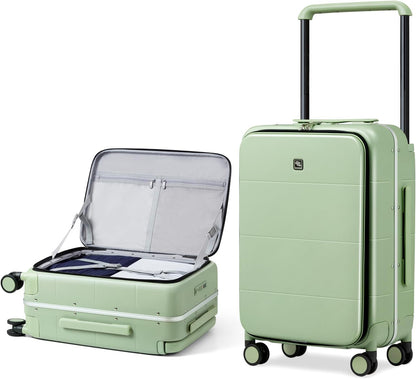 Hardside Expandable Carry On Luggage, 20 Inch Top Opening Trunk Luggages with Spinner Wheels, All-PC Hard Shell Carry-On Suitcase, Lightweight & TSA Airline Approved (Bamboo Green, 46L)