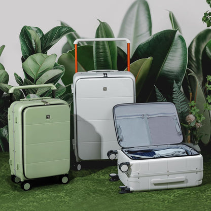 Hardside Expandable Carry On Luggage, 20 Inch Top Opening Trunk Luggages with Spinner Wheels, All-PC Hard Shell Carry-On Suitcase, Lightweight & TSA Airline Approved (Bamboo Green, 46L)