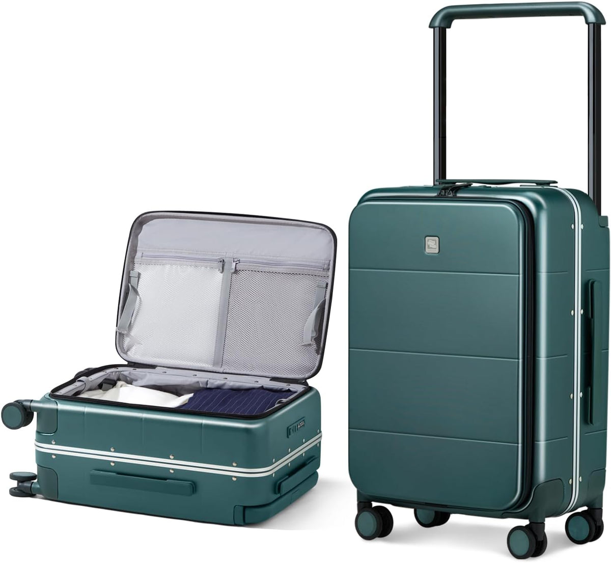 Hardside Expandable Carry On Luggage, 20 Inch Top Opening Trunk Luggages with Spinner Wheels, All-PC Hard Shell Carry-On Suitcase, Lightweight & TSA Airline Approved (Bamboo Green, 46L)