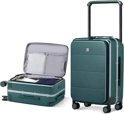 Hardside Expandable Carry On Luggage, 20 Inch Top Opening Trunk Luggages with Spinner Wheels, All-PC Hard Shell Carry-On Suitcase, Lightweight & TSA Airline Approved (Bamboo Green, 46L)