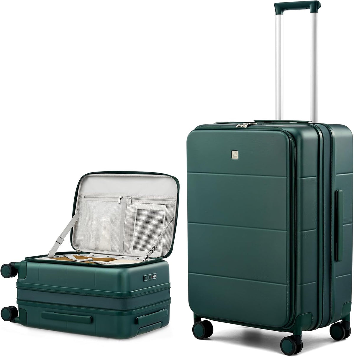 Hardside Expandable Carry On Luggage, 20 Inch Top Opening Trunk Luggages with Spinner Wheels, All-PC Hard Shell Carry-On Suitcase, Lightweight & TSA Airline Approved (Bamboo Green, 46L)