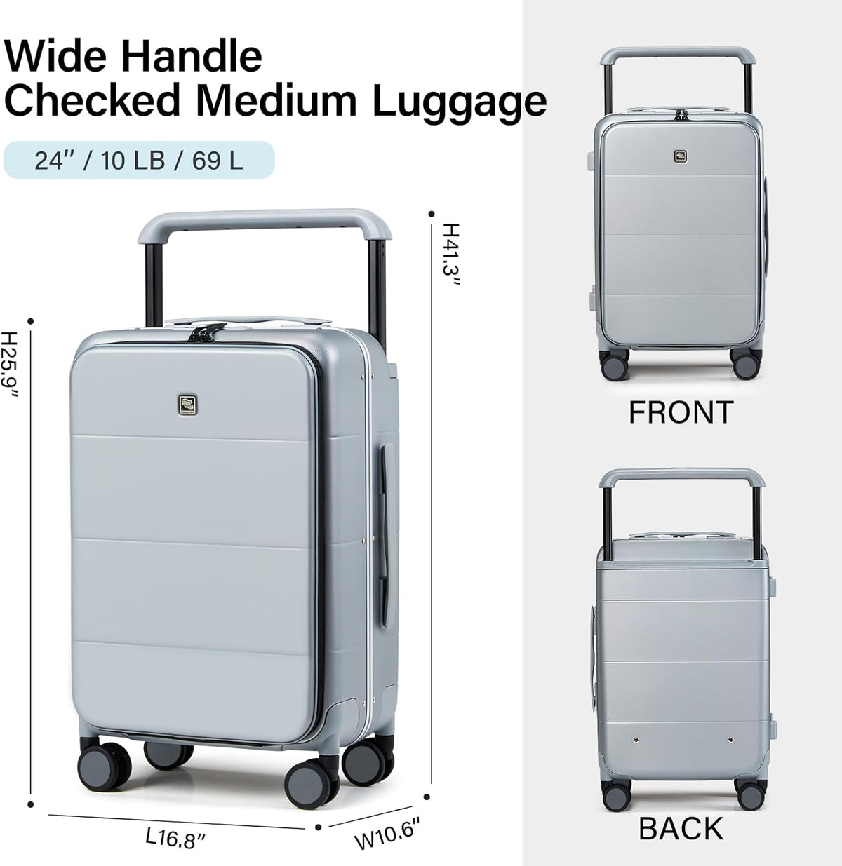 Hardside Expandable Carry On Luggage, 20 Inch Top Opening Trunk Luggages with Spinner Wheels, All-PC Hard Shell Carry-On Suitcase, Lightweight & TSA Airline Approved (Bamboo Green, 46L)