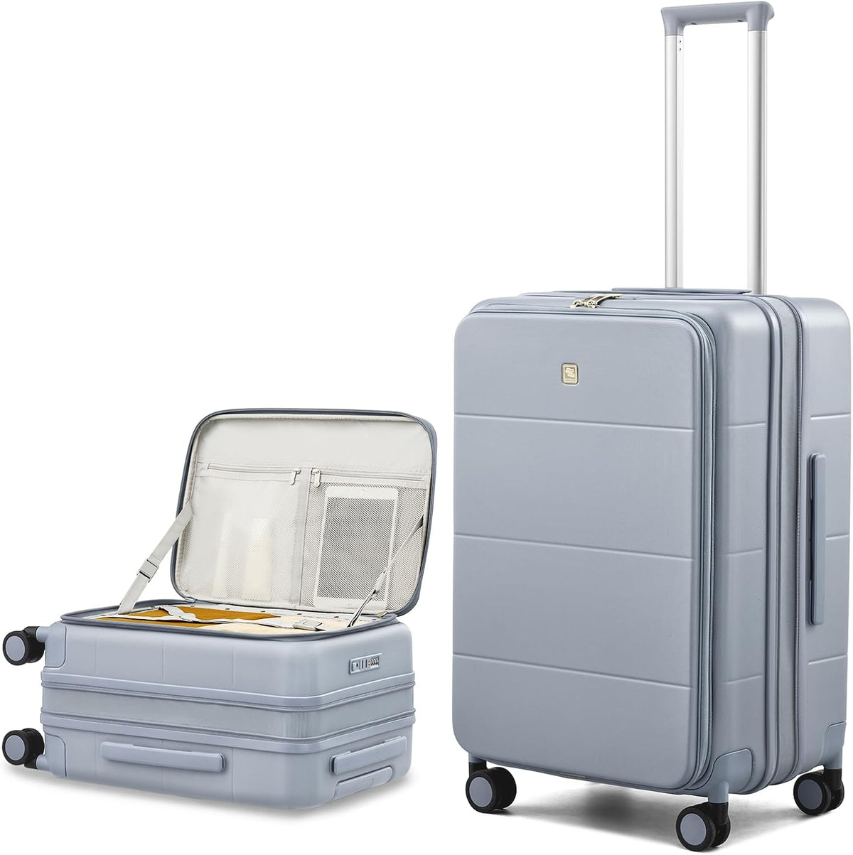 Hardside Expandable Carry On Luggage, 20 Inch Top Opening Trunk Luggages with Spinner Wheels, All-PC Hard Shell Carry-On Suitcase, Lightweight & TSA Airline Approved (Bamboo Green, 46L)