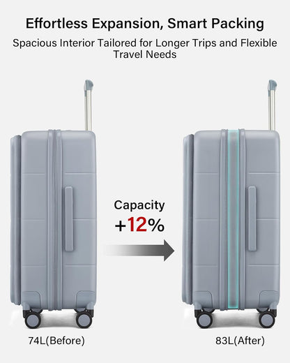 Hardside Expandable Carry On Luggage, 20 Inch Top Opening Trunk Luggages with Spinner Wheels, All-PC Hard Shell Carry-On Suitcase, Lightweight & TSA Airline Approved (Bamboo Green, 46L)