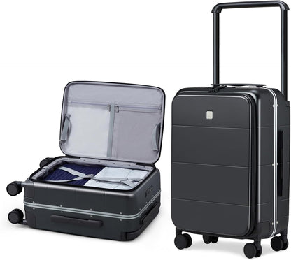 Hardside Expandable Carry On Luggage, 20 Inch Top Opening Trunk Luggages with Spinner Wheels, All-PC Hard Shell Carry-On Suitcase, Lightweight & TSA Airline Approved (Bamboo Green, 46L)
