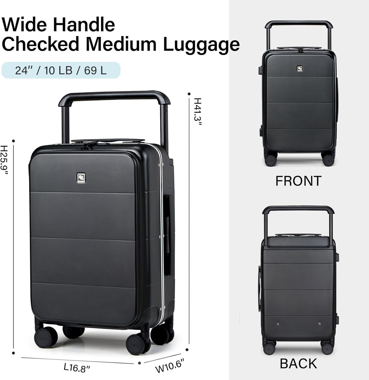 Hardside Expandable Carry On Luggage, 20 Inch Top Opening Trunk Luggages with Spinner Wheels, All-PC Hard Shell Carry-On Suitcase, Lightweight & TSA Airline Approved (Bamboo Green, 46L)