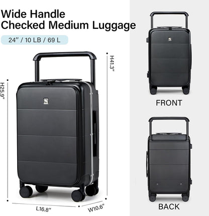 Hardside Expandable Carry On Luggage, 20 Inch Top Opening Trunk Luggages with Spinner Wheels, All-PC Hard Shell Carry-On Suitcase, Lightweight & TSA Airline Approved (Bamboo Green, 46L)