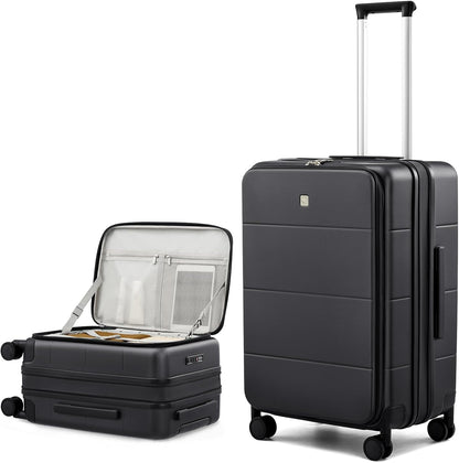 Hardside Expandable Carry On Luggage, 20 Inch Top Opening Trunk Luggages with Spinner Wheels, All-PC Hard Shell Carry-On Suitcase, Lightweight & TSA Airline Approved (Bamboo Green, 46L)