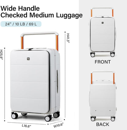 Hardside Expandable Carry On Luggage, 20 Inch Top Opening Trunk Luggages with Spinner Wheels, All-PC Hard Shell Carry-On Suitcase, Lightweight & TSA Airline Approved (Bamboo Green, 46L)
