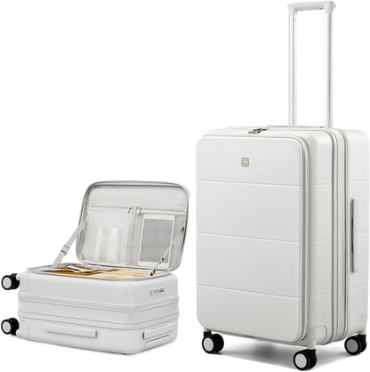 Hardside Expandable Carry On Luggage, 20 Inch Top Opening Trunk Luggages with Spinner Wheels, All-PC Hard Shell Carry-On Suitcase, Lightweight & TSA Airline Approved (Bamboo Green, 46L)