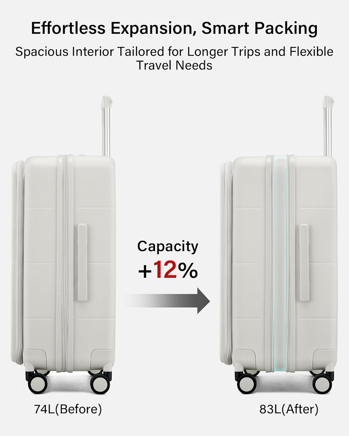 Hardside Expandable Carry On Luggage, 20 Inch Top Opening Trunk Luggages with Spinner Wheels, All-PC Hard Shell Carry-On Suitcase, Lightweight & TSA Airline Approved (Bamboo Green, 46L)
