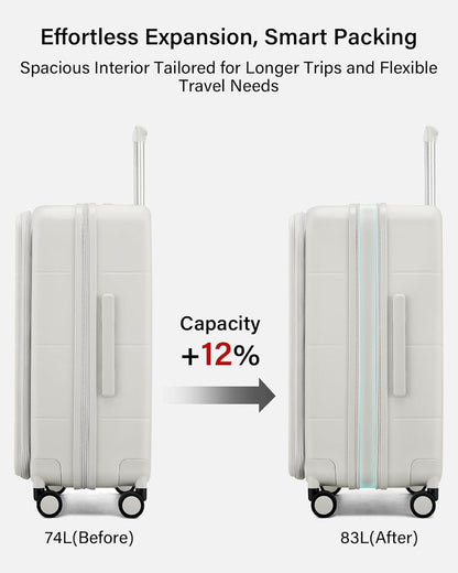 Hardside Expandable Carry On Luggage, 20 Inch Top Opening Trunk Luggages with Spinner Wheels, All-PC Hard Shell Carry-On Suitcase, Lightweight & TSA Airline Approved (Bamboo Green, 46L)
