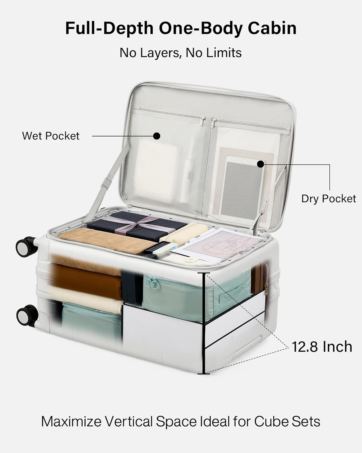Hardside Expandable Carry On Luggage, 20 Inch Top Opening Trunk Luggages with Spinner Wheels, All-PC Hard Shell Carry-On Suitcase, Lightweight & TSA Airline Approved (Bamboo Green, 46L)