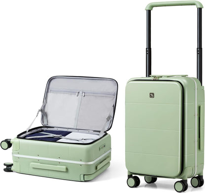 Hardside Expandable Carry On Luggage, 20 Inch Top Opening Trunk Luggages with Spinner Wheels, All-PC Hard Shell Carry-On Suitcase, Lightweight & TSA Airline Approved (Bamboo Green, 46L)