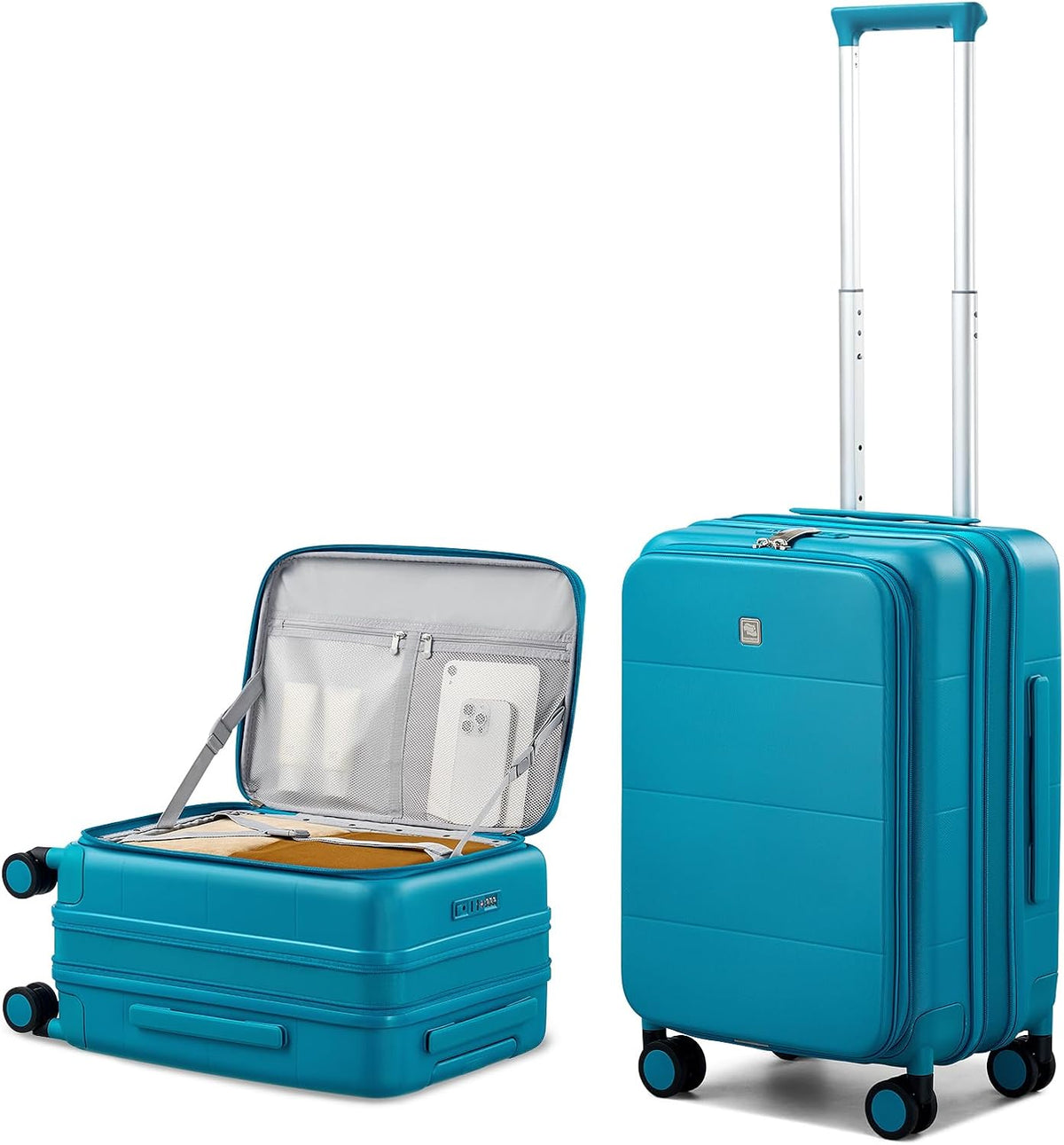 Hardside Expandable Carry On Luggage, 20 Inch Top Opening Trunk Luggages with Spinner Wheels, All-PC Hard Shell Carry-On Suitcase, Lightweight & TSA Airline Approved (Bamboo Green, 46L)
