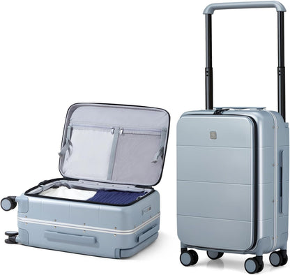 Hardside Expandable Carry On Luggage, 20 Inch Top Opening Trunk Luggages with Spinner Wheels, All-PC Hard Shell Carry-On Suitcase, Lightweight & TSA Airline Approved (Bamboo Green, 46L)
