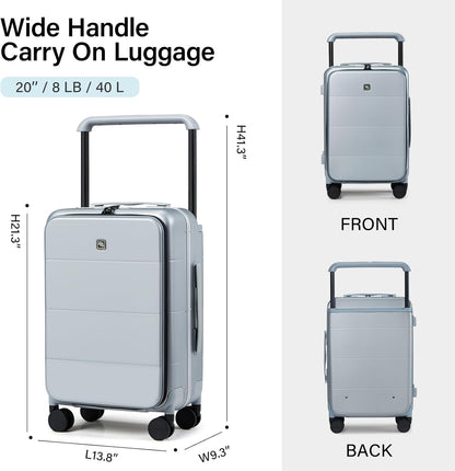Hardside Expandable Carry On Luggage, 20 Inch Top Opening Trunk Luggages with Spinner Wheels, All-PC Hard Shell Carry-On Suitcase, Lightweight & TSA Airline Approved (Bamboo Green, 46L)