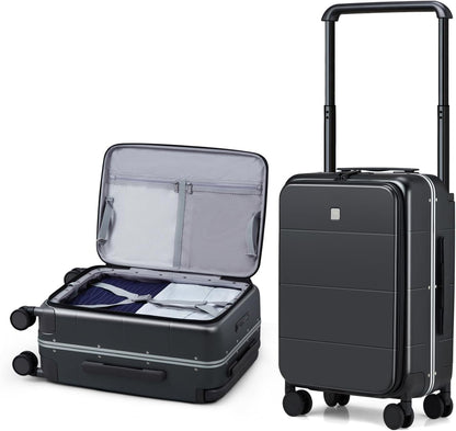 Hardside Expandable Carry On Luggage, 20 Inch Top Opening Trunk Luggages with Spinner Wheels, All-PC Hard Shell Carry-On Suitcase, Lightweight & TSA Airline Approved (Bamboo Green, 46L)