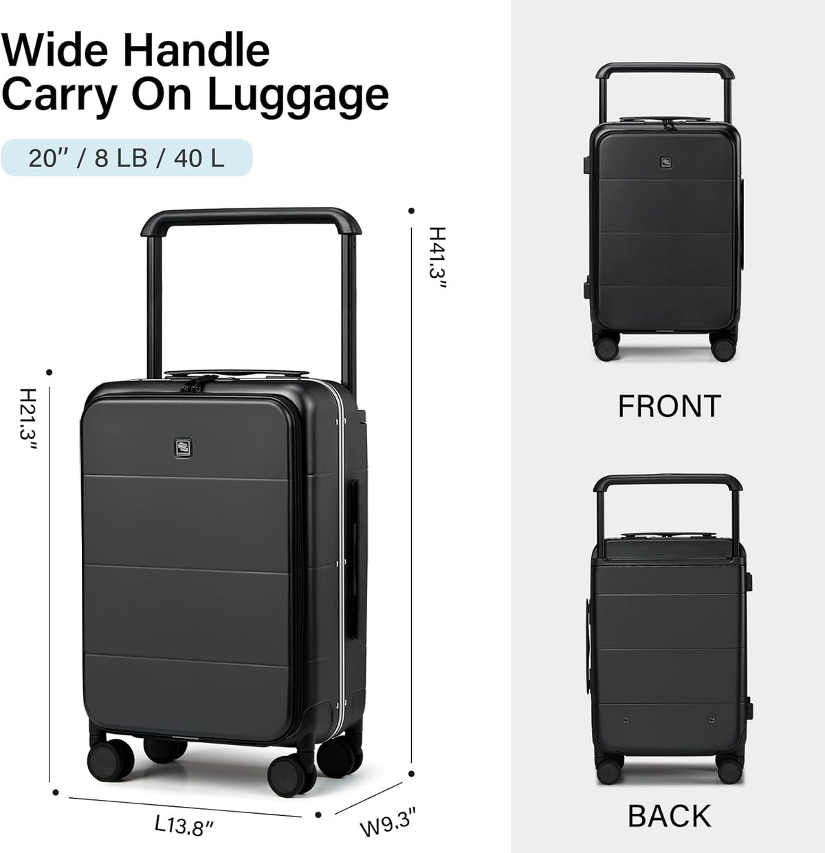 Hardside Expandable Carry On Luggage, 20 Inch Top Opening Trunk Luggages with Spinner Wheels, All-PC Hard Shell Carry-On Suitcase, Lightweight & TSA Airline Approved (Bamboo Green, 46L)