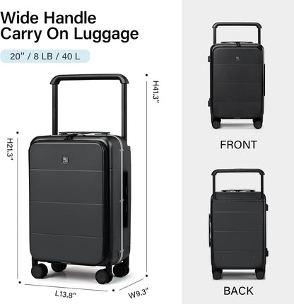 Hardside Expandable Carry On Luggage, 20 Inch Top Opening Trunk Luggages with Spinner Wheels, All-PC Hard Shell Carry-On Suitcase, Lightweight & TSA Airline Approved (Bamboo Green, 46L)