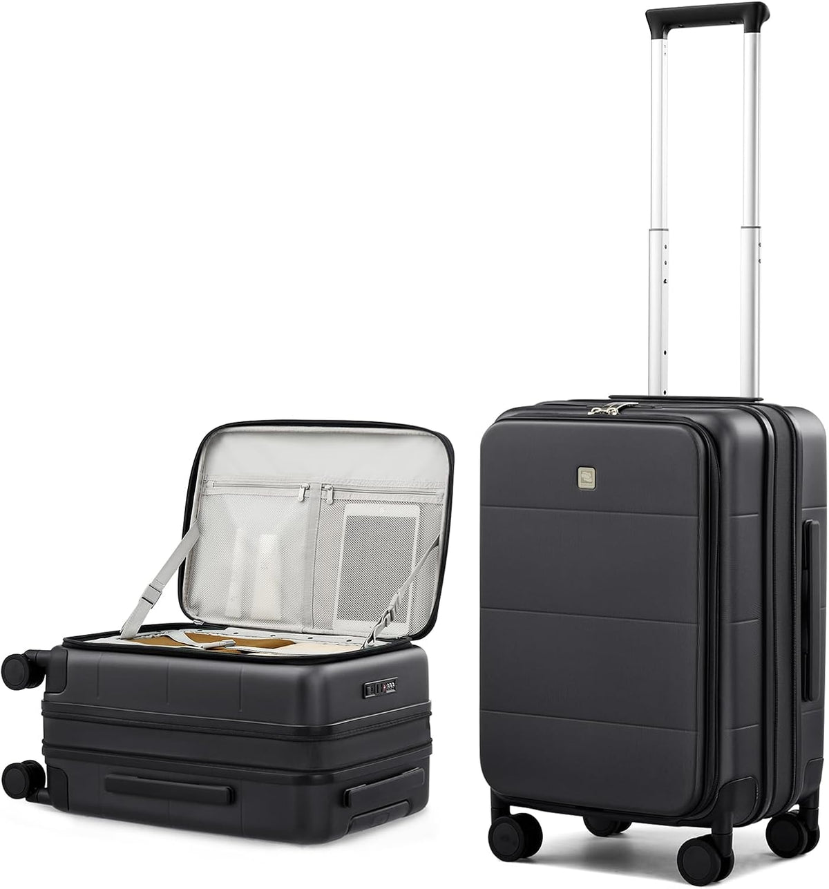 Hardside Expandable Carry On Luggage, 20 Inch Top Opening Trunk Luggages with Spinner Wheels, All-PC Hard Shell Carry-On Suitcase, Lightweight & TSA Airline Approved (Bamboo Green, 46L)