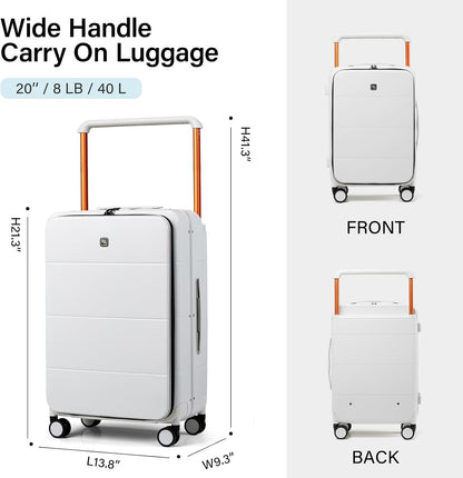 Hardside Expandable Carry On Luggage, 20 Inch Top Opening Trunk Luggages with Spinner Wheels, All-PC Hard Shell Carry-On Suitcase, Lightweight & TSA Airline Approved (Bamboo Green, 46L)
