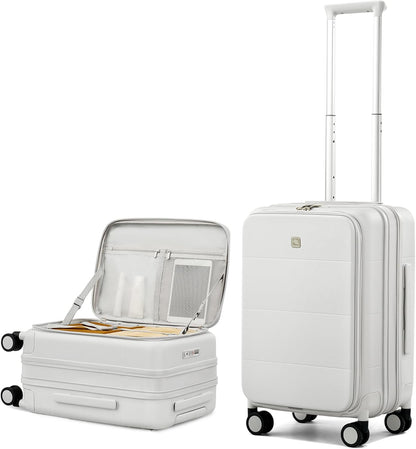 Hardside Expandable Carry On Luggage, 20 Inch Top Opening Trunk Luggages with Spinner Wheels, All-PC Hard Shell Carry-On Suitcase, Lightweight & TSA Airline Approved (Bamboo Green, 46L)