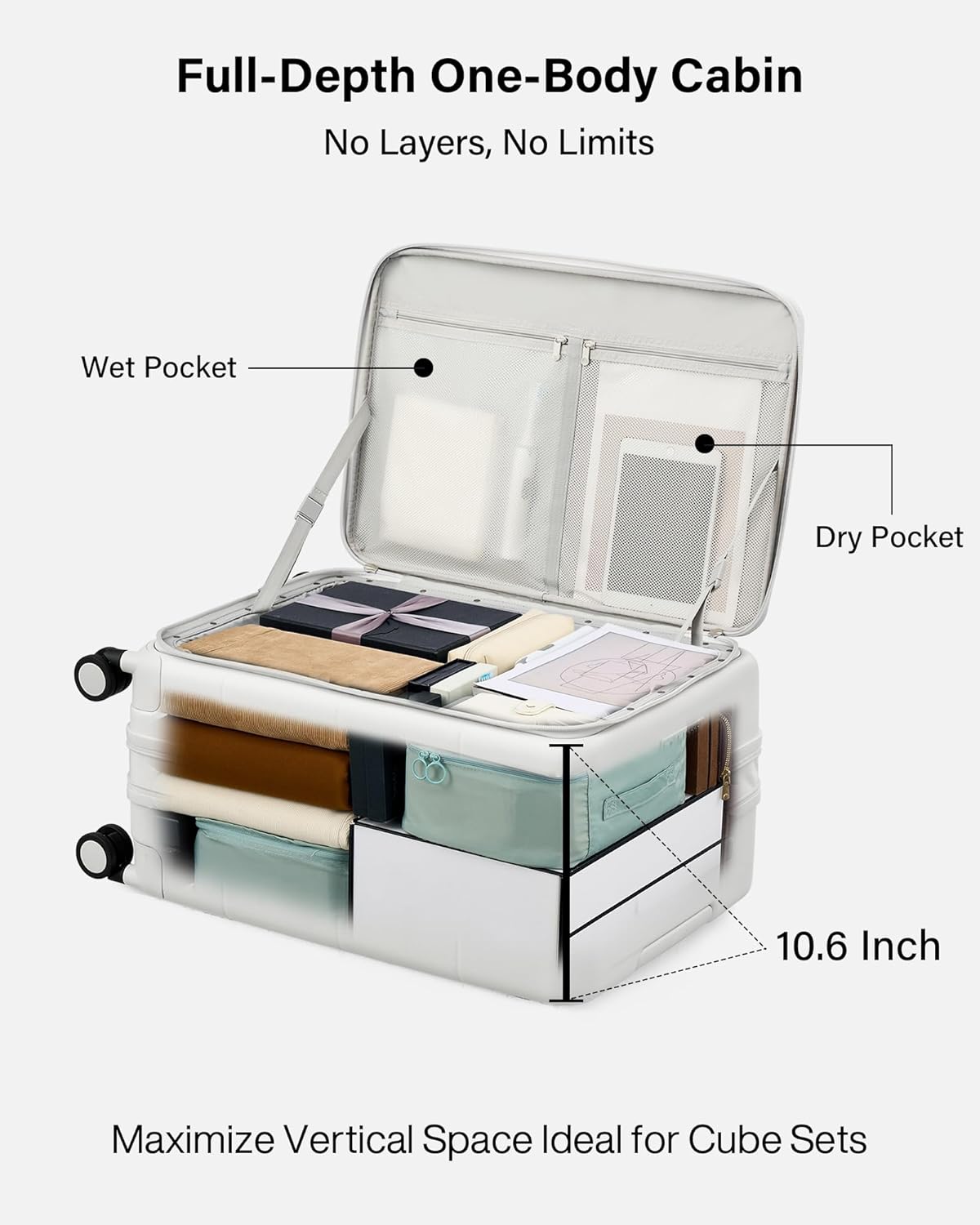 Hardside Expandable Carry On Luggage, 20 Inch Top Opening Trunk Luggages with Spinner Wheels, All-PC Hard Shell Carry-On Suitcase, Lightweight & TSA Airline Approved (Bamboo Green, 46L)