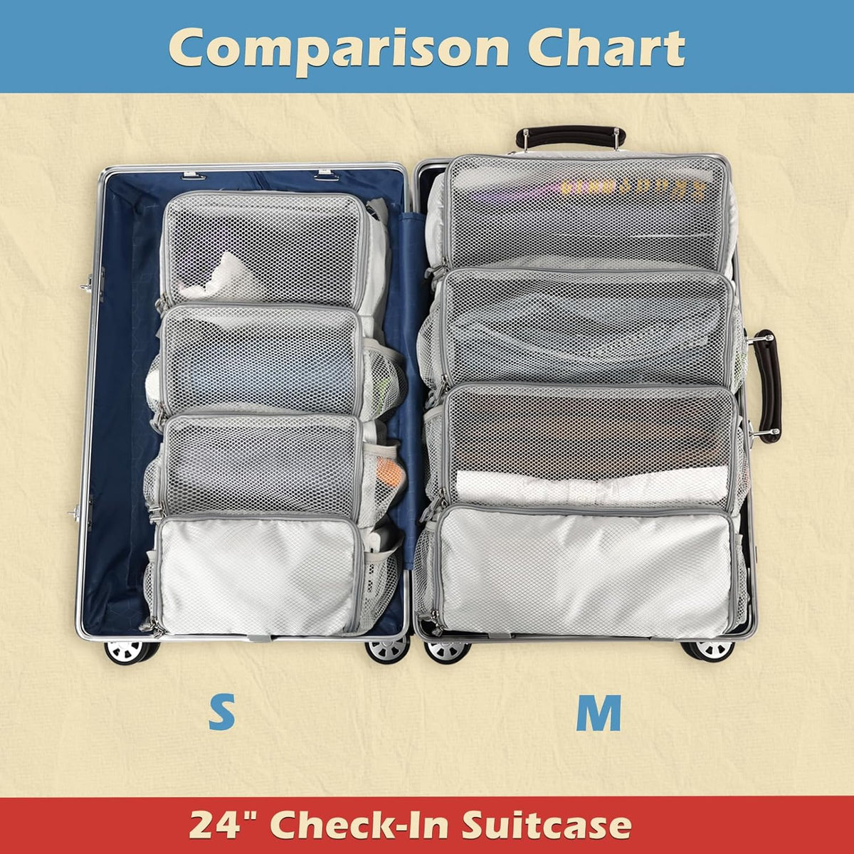 Travel Hanging Packing Cubes with 2 Hooks Hanging Shelves for Luggage Organizers Portable Compression 4 Shelf Closet Carry-on Suitcases Organizers, Small, Black