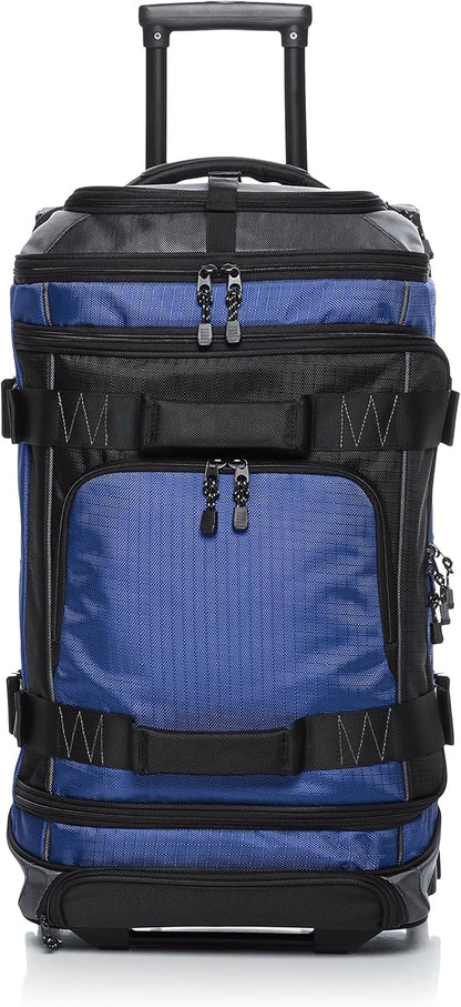35-inch Large Rolling Duffel Bag with Wheels and Handle, Travel Duffle with Durable Ripstop Polyester Material, 2 Layers of Storage Space, Multiple Interior and Exterior Pockets, Black