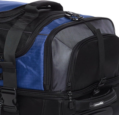 35-inch Large Rolling Duffel Bag with Wheels and Handle, Travel Duffle with Durable Ripstop Polyester Material, 2 Layers of Storage Space, Multiple Interior and Exterior Pockets, Black