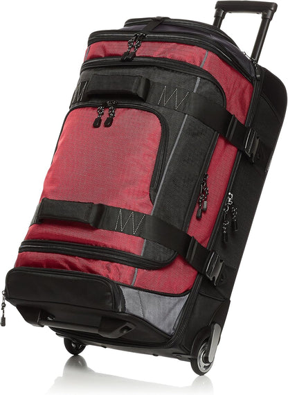 35-inch Large Rolling Duffel Bag with Wheels and Handle, Travel Duffle with Durable Ripstop Polyester Material, 2 Layers of Storage Space, Multiple Interior and Exterior Pockets, Black