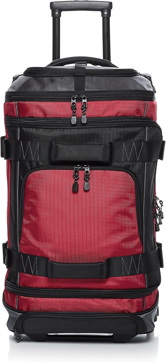 35-inch Large Rolling Duffel Bag with Wheels and Handle, Travel Duffle with Durable Ripstop Polyester Material, 2 Layers of Storage Space, Multiple Interior and Exterior Pockets, Black