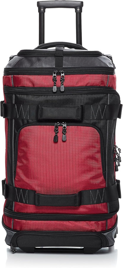 35-inch Large Rolling Duffel Bag with Wheels and Handle, Travel Duffle with Durable Ripstop Polyester Material, 2 Layers of Storage Space, Multiple Interior and Exterior Pockets, Black