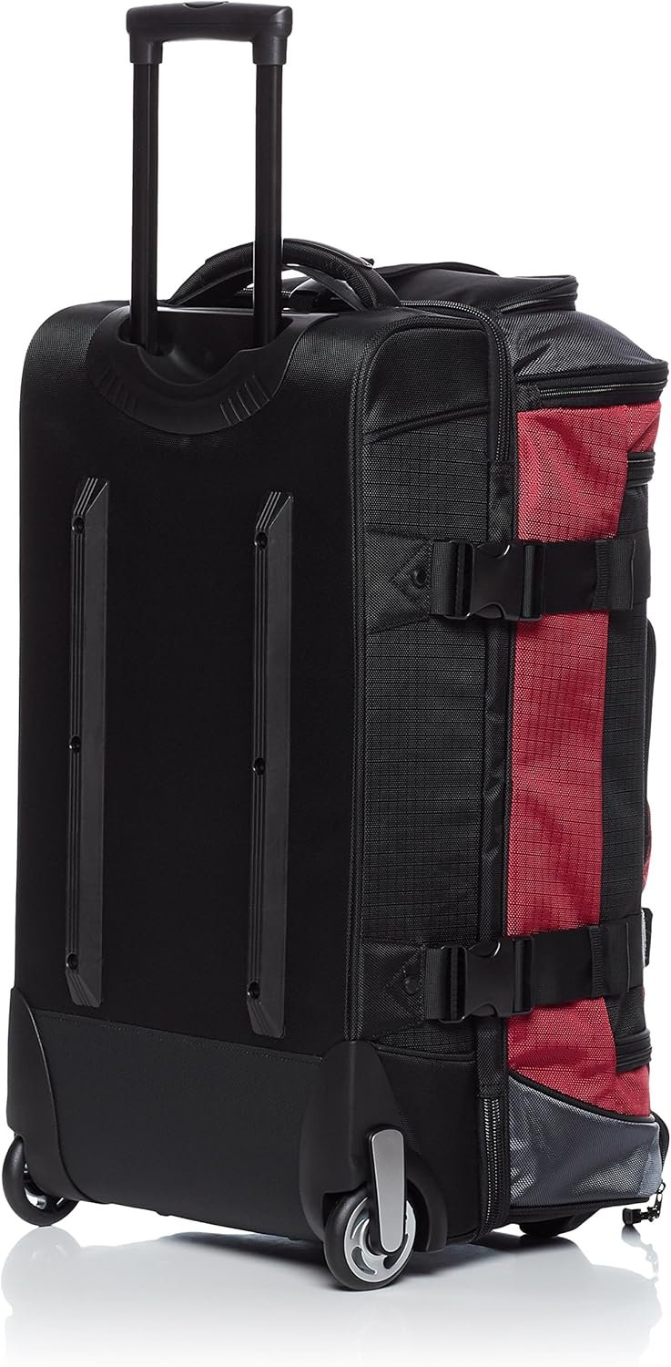 35-inch Large Rolling Duffel Bag with Wheels and Handle, Travel Duffle with Durable Ripstop Polyester Material, 2 Layers of Storage Space, Multiple Interior and Exterior Pockets, Black