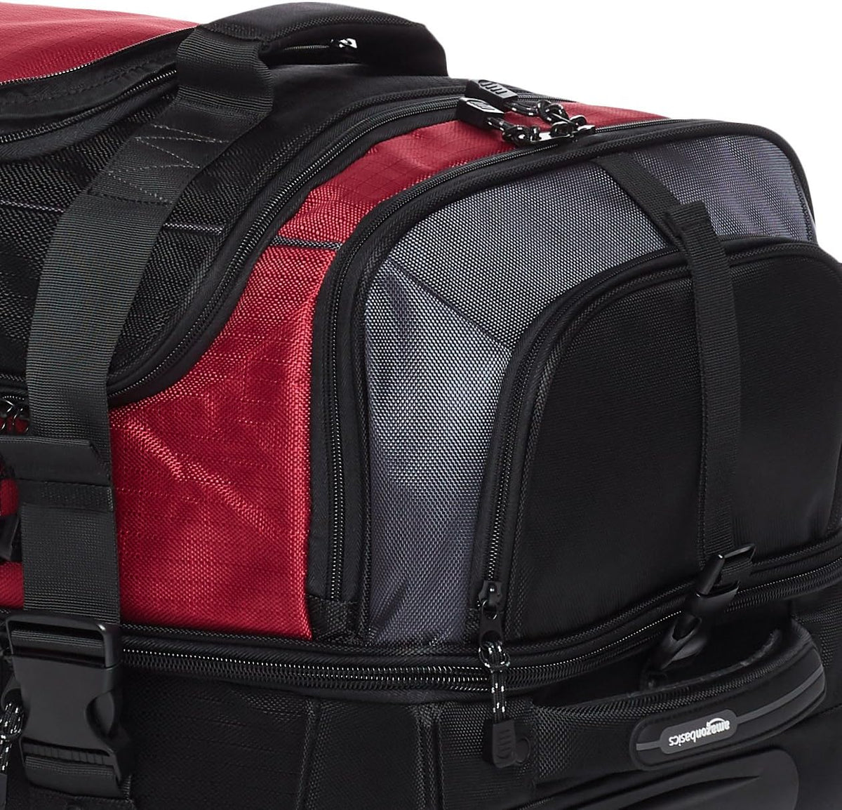 35-inch Large Rolling Duffel Bag with Wheels and Handle, Travel Duffle with Durable Ripstop Polyester Material, 2 Layers of Storage Space, Multiple Interior and Exterior Pockets, Black