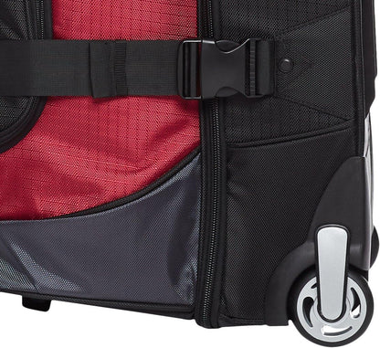 35-inch Large Rolling Duffel Bag with Wheels and Handle, Travel Duffle with Durable Ripstop Polyester Material, 2 Layers of Storage Space, Multiple Interior and Exterior Pockets, Black