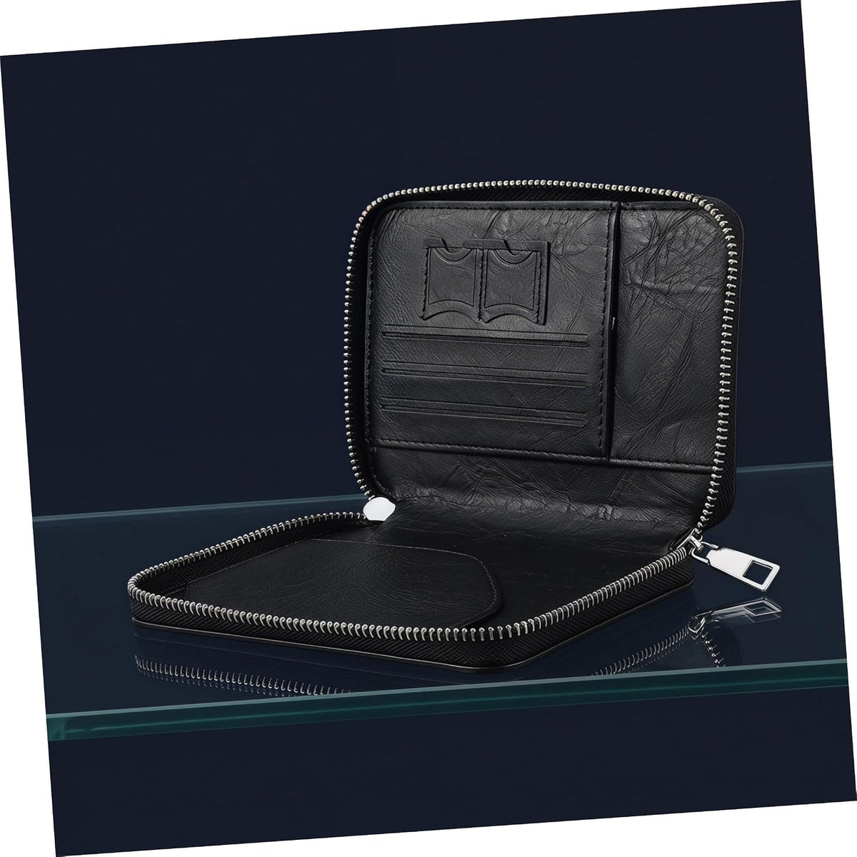 Travel Document Organizer Zipper Passport Holder for Travel Family, Lightweight Pu Leather Wallet with Multiple Compartments, Spacious Organization for International Trips