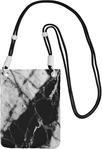 Women's Crossbody Phone Bag, Black Shoulder Strap, Adjustable Shoulder Strap, Vintage Sea Turtle Pattern