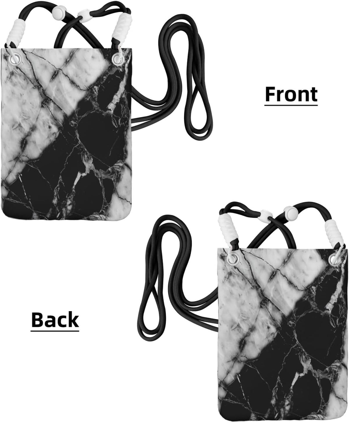 Women's Crossbody Phone Bag, Black Shoulder Strap, Adjustable Shoulder Strap, Vintage Sea Turtle Pattern