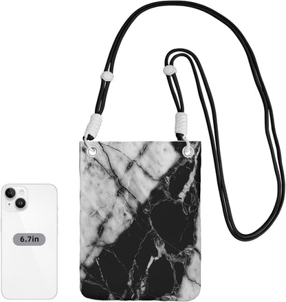 Women's Crossbody Phone Bag, Black Shoulder Strap, Adjustable Shoulder Strap, Vintage Sea Turtle Pattern